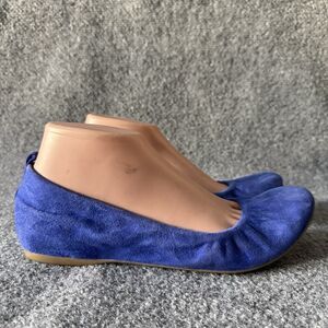 Coach and Four Westport Leather Slip-On Ballet Flat Round Toe Blue US 9.5